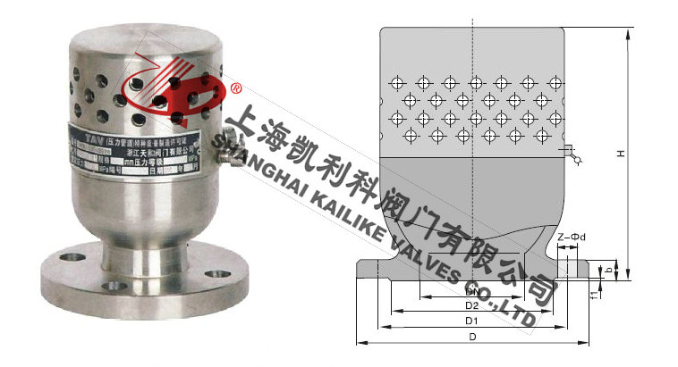 TFA72W負(fù)壓安全閥外形結(jié)構(gòu)圖